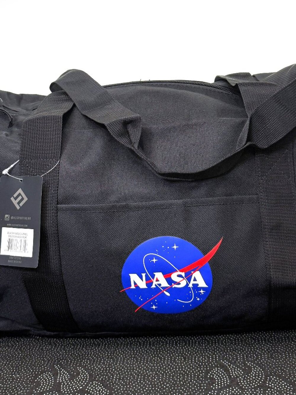 H3 Sportgear NASA Black Duffel Bag NWT